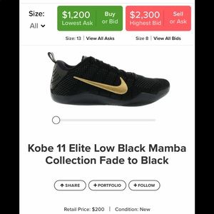 Kobe XI Elite Mamba Low Fade to Black